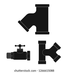 Isolated object of pipe and tube icon. Collection of pipe and pipeline stock vector illustration.