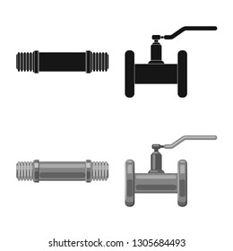 Isolated object of pipe and tube icon. Collection of pipe and pipeline stock symbol for web.