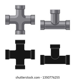 Isolated object of pipe and tube icon. Set of pipe and pipeline vector icon for stock.