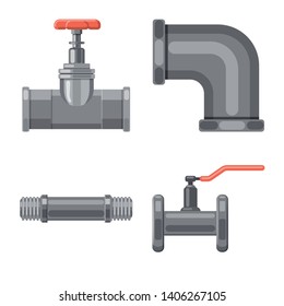 Isolated object of pipe and tube icon. Set of pipe and pipeline vector icon for stock.