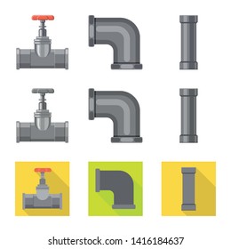 Isolated object of pipe and tube icon. Collection of pipe and pipeline stock symbol for web.