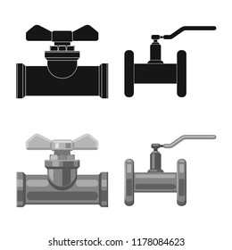 Isolated object of pipe and tube logo. Collection of pipe and pipeline vector icon for stock.