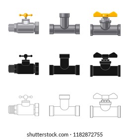 Isolated object of pipe and tube logo. Collection of pipe and pipeline vector icon for stock.