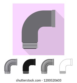 Isolated object of pipe and tube logo. Set of pipe and pipeline stock vector illustration.