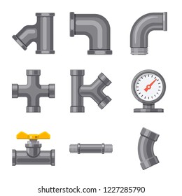 Isolated object of pipe and tube logo. Collection of pipe and pipeline stock symbol for web.
