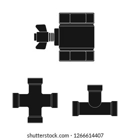Isolated object of pipe and tube logo. Collection of pipe and pipeline stock vector illustration.