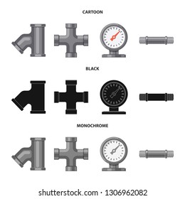 Isolated object of pipe and tube logo. Set of pipe and pipeline vector icon for stock.