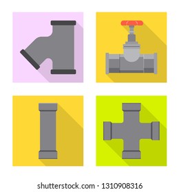 Isolated object of pipe and tube logo. Collection of pipe and pipeline stock symbol for web.