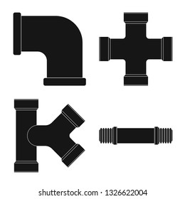 Isolated object of pipe and tube logo. Set of pipe and pipeline stock vector illustration.