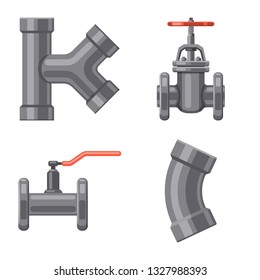 Isolated object of pipe and tube logo. Set of pipe and pipeline stock symbol for web.