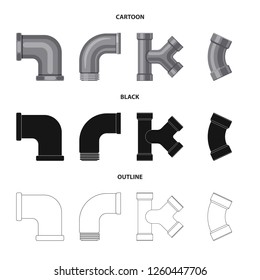 Isolated object of pipe and tube . Set of pipe and pipeline stock symbol for web.