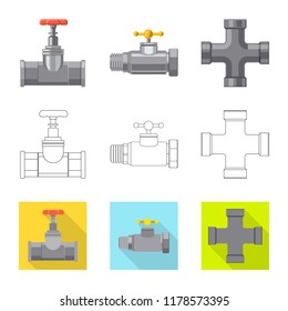 Isolated object of pipe and tube sign. Collection of pipe and pipeline vector icon for stock.