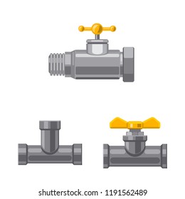 Isolated object of pipe and tube sign. Set of pipe and pipeline stock symbol for web.
