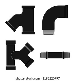 Isolated object of pipe and tube sign. Collection of pipe and pipeline stock vector illustration.
