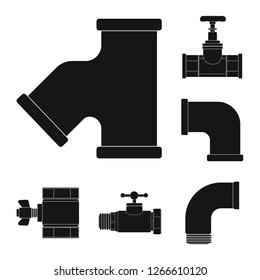 Isolated object of pipe and tube sign. Collection of pipe and pipeline vector icon for stock.