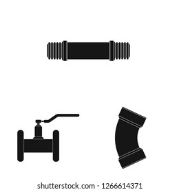 Isolated object of pipe and tube sign. Set of pipe and pipeline stock symbol for web.