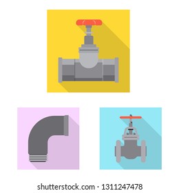 Isolated object of pipe and tube sign. Collection of pipe and pipeline stock symbol for web.