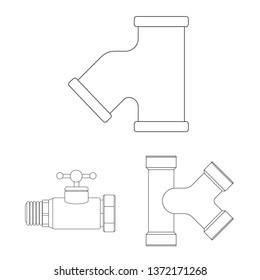 Isolated object of pipe and tube sign. Set of pipe and pipeline stock symbol for web.