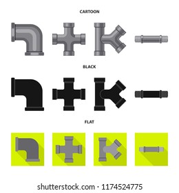 Isolated object of pipe and tube symbol. Set of pipe and pipeline vector icon for stock.