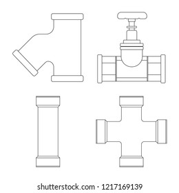 Isolated object of pipe and tube symbol. Set of pipe and pipeline stock symbol for web.