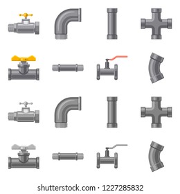 Isolated object of pipe and tube symbol. Set of pipe and pipeline stock vector illustration.