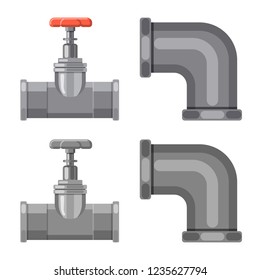 Isolated object of pipe and tube symbol. Set of pipe and pipeline stock symbol for web.