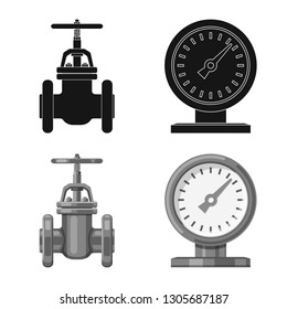 Isolated object of pipe and tube symbol. Collection of pipe and pipeline vector icon for stock.