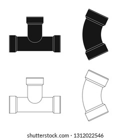 Isolated object of pipe and tube symbol. Collection of pipe and pipeline vector icon for stock.