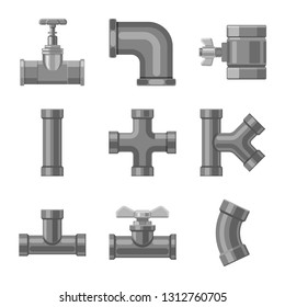 Isolated object of pipe and tube symbol. Set of pipe and pipeline vector icon for stock.