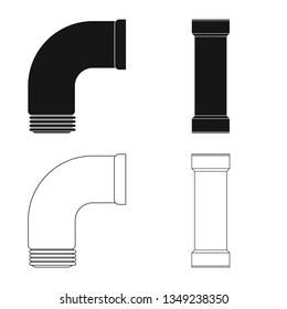 Isolated object of pipe and tube symbol. Set of pipe and pipeline vector icon for stock.
