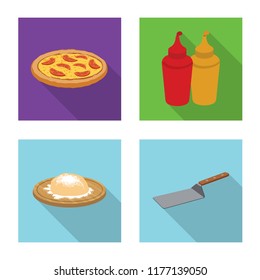 Isolated object of pizza and food icon. Collection of pizza and italy vector icon for stock.