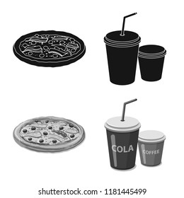 Isolated object of pizza and food icon. Set of pizza and italy vector icon for stock.