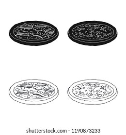 Isolated object of pizza and food icon. Set of pizza and italy stock symbol for web.