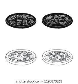 Isolated object of pizza and food icon. Collection of pizza and italy stock symbol for web.