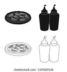 Isolated object of pizza and food icon. Collection of pizza and italy vector icon for stock.