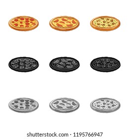 Isolated object of pizza and food icon. Collection of pizza and italy stock symbol for web.