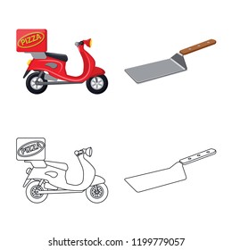 Isolated object of pizza and food icon. Set of pizza and italy stock vector illustration.
