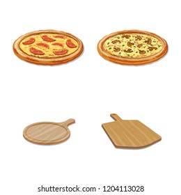 Isolated object of pizza and food icon. Collection of pizza and italy vector icon for stock.