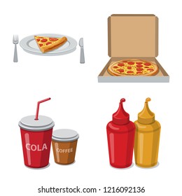Isolated object of pizza and food icon. Collection of pizza and italy stock vector illustration.