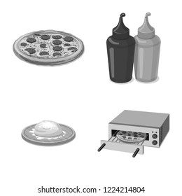Isolated object of pizza and food icon. Collection of pizza and italy vector icon for stock.