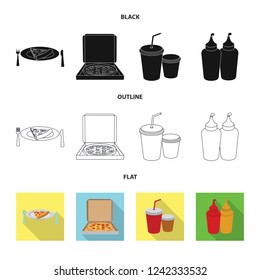 Isolated object of pizza and food icon. Set of pizza and italy stock symbol for web.