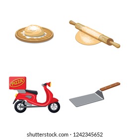 Isolated object of pizza and food icon. Collection of pizza and italy stock vector illustration.