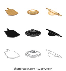 Isolated object of pizza and food icon. Set of pizza and italy vector icon for stock.