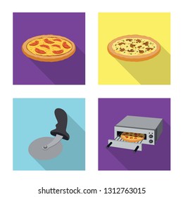 Isolated object of pizza and food icon. Set of pizza and italy stock vector illustration.