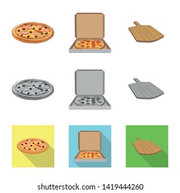 Isolated object of pizza and food icon. Set of pizza and italy vector icon for stock.