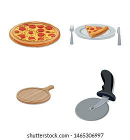 Isolated object of pizza and food icon. Set of pizza and italy stock vector illustration.