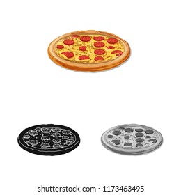 Isolated object of pizza and food logo. Collection of pizza and italy vector icon for stock.