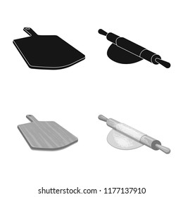 Isolated object of pizza and food logo. Set of pizza and italy stock vector illustration.