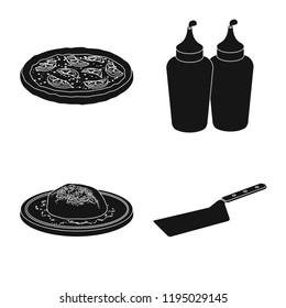 Isolated object of pizza and food logo. Collection of pizza and italy stock symbol for web.