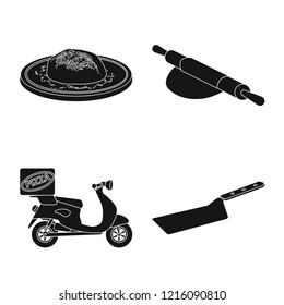 Isolated object of pizza and food logo. Collection of pizza and italy stock symbol for web.